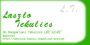 laszlo tekulics business card